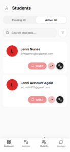 Active students Screen