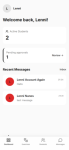 Dashboard screen