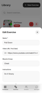 Edit exercise-modal