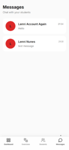 Messages screens