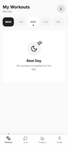Student-workouts screen