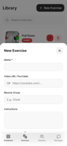 new exercise modal