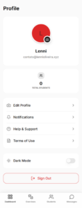 profile screen